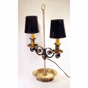 Vintage quality brass adjustable double light lamp.