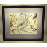 Vintage Watercolor of Snowy Cape