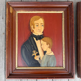 Pair Vintage Folk Art Portraits by Dorothy Davis