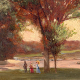 19th C. Hudson River School Painting - A Walk in the Park