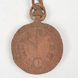 Antique Folk Art Sailor Carved Whimsy - Pocket Watch with Chain