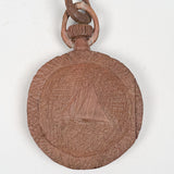 Antique Folk Art Sailor Carved Whimsy - Pocket Watch with Chain