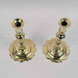 Pair of Antique 18th C. Queen Anne Brass Candlesticks