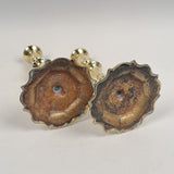 Pair of Antique 18th C. Queen Anne Brass Candlesticks