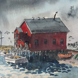 Rockland Maine Boathouse Watercolor by John Austin
