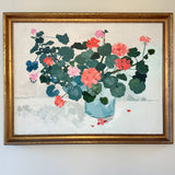 Potted Geraniums Painting by Andrew Shunney