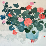 Potted Geraniums Painting by Andrew Shunney