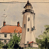 Sandy Hook Lighthouse Watercolor by John Austin