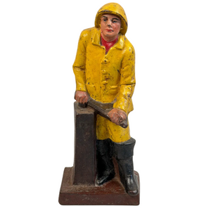 Antique Fisherman At The Tiller Doorstop