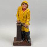 Antique Fisherman At The Tiller Doorstop