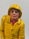 Antique Fisherman At The Tiller Doorstop
