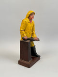 Antique Fisherman At The Tiller Doorstop