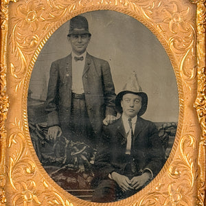 Antique Tintype with Firemen and Lighthouse