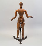 Exceptional Antique Carved Wooden Artist's Model with Stand