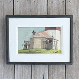 Point Judith Lighthouse Watercolor Painting by John Austin