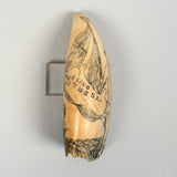 Pair of Antique Scrimshaw Teeth by Samuel W. Tenney