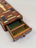 Antique Scrimshaw Inlaid Cribbage Board