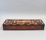 Antique Scrimshaw Inlaid Cribbage Board