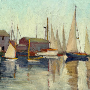 Nantucket Waterfront Oil Painting by Ruth Haviland Sutton