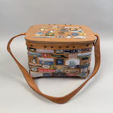 Vintage Decoupage Nantucket Picnic Basket
