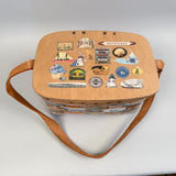 Vintage Decoupage Nantucket Picnic Basket