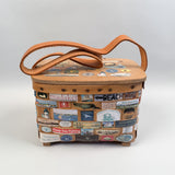 Vintage Decoupage Nantucket Picnic Basket