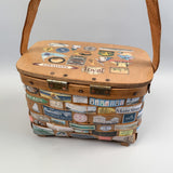 Vintage Decoupage Nantucket Picnic Basket