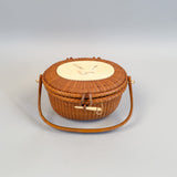 Vintage Nantucket "Cocktail" Basket Purse by The Wooden Jug 1967