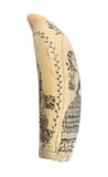 Antique Scrimshaw Tooth - British Warship & Woman