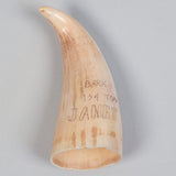 Antique Scrimshaw Tooth - Bark Janet