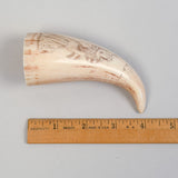 Antique Scrimshaw Tooth - Bark Janet