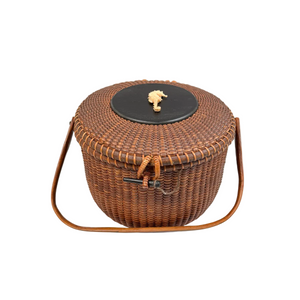 Vintage Round Nantucket Basket Purse by José Formoso Reyes