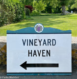 Authentic Vintage Martha's Vineyard "Vineyard Haven" Road Sign