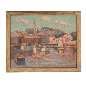 Nantucket Waterfront Oil Painting by Ruth Haviland Sutton