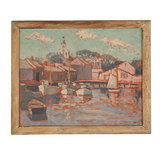 Nantucket Waterfront Oil Painting by Ruth Haviland Sutton