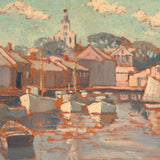 Nantucket Waterfront Oil Painting by Ruth Haviland Sutton