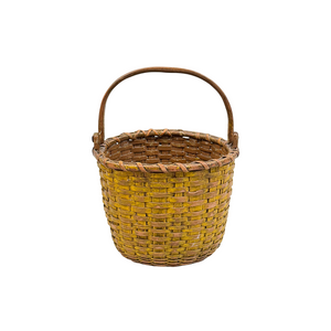 Antique Yellow Painted Nantucket Basket