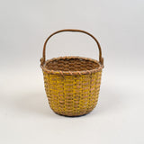 Antique Yellow Painted Nantucket Basket