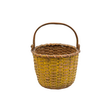 Antique Yellow Painted Nantucket Basket