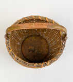 Antique Yellow Painted Nantucket Basket