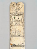 Antique Scrimshaw Whalebone Busk with Vignettes