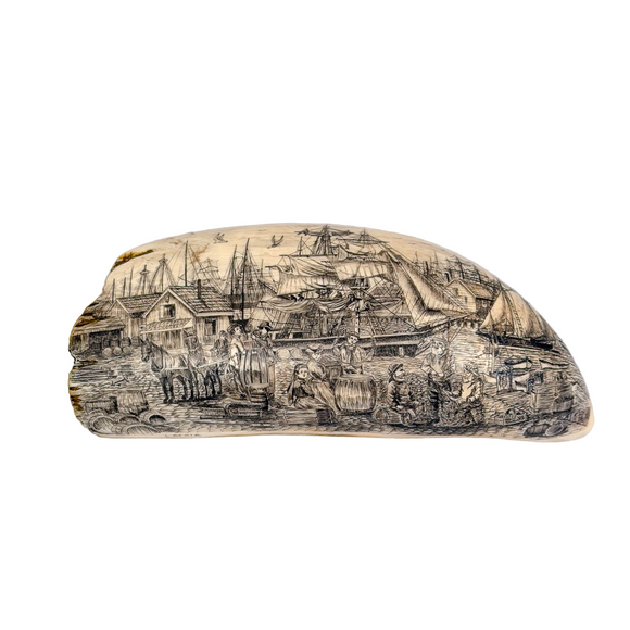 Vintage Scrimshaw Tooth by Lajoie