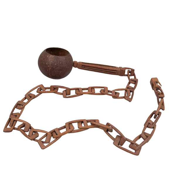 Antique Sailor Carved Whimsey with Coconut Dipper