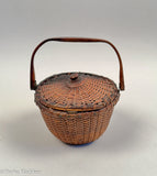 Antique Covered Nantucket Basket by A.D. Williams