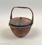 Antique Covered Nantucket Basket by A.D. Williams