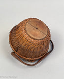 Antique Covered Nantucket Basket by A.D. Williams