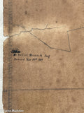 Rare 19th C. Whaling Chart of Bark Canton II Off South Africa