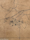 Rare 19th C. Whaling Chart of Bark Canton II Off South Africa