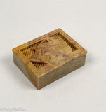 Antique Chinese Export Soapstone Box with Ship