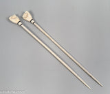 Exceptional Pair of Antique Scrimshaw Knitting Needles